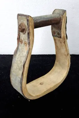 Vintage Metal & Wood Horse Stirrup Western Cowboy RusticCollectible Shelf Crafts • $17