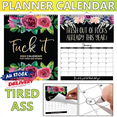 Hanging Calendar Decor F*ck It: 2024 Planner For Tired-Ass Women Home Office AUS • $12.99