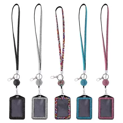 Lanyard  Id Card Holder Diamante Badge Neck Strap Sparkly Retractable Yoyo Reel  • £5.99