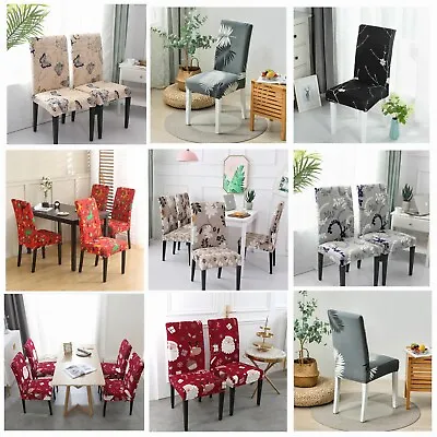 Stretch Dining Chair Covers Slipcover Spandex Christmas Party 4/6/8PCs Removable • $35.99