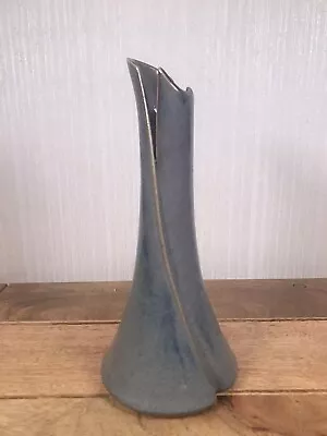 Studio Art Pottery Bud Vase Of Split Top Design 21cm Tall Signed On Base • £8.50