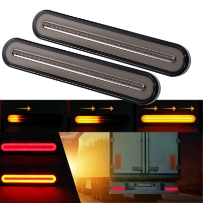 $37.99 • Buy 2X Halo Neon 100LED Stop Flowing Turn Signal Brake Rear Tail Light Trailer Truck