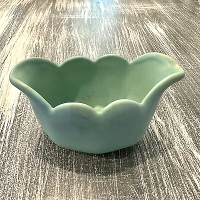 Vintage Van Briggle Pottery Tulip Bowl Planter Ming Blue Scalloped  Edge • $29.99