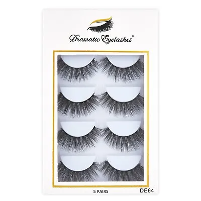 Luxury 5 Pairs / Set Multipack Wispy Lashes 3D Faux Mink False Eyelashes DE64 • £5.99