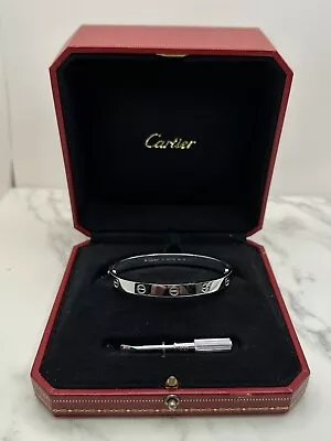 *NO RESERVE* GENUINE Cartier Love Bracelet 18k White Gold Size 18 W/ Box • $5995