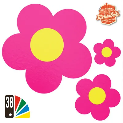 25 DAISY FLOWER STICKERS DECALS For Car | Wall | Home - 38 Colours (S1) • £4.95