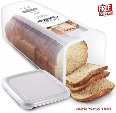 Tafura Plastic Bread Box Storage Container With White Lid BPA Free • $18.56