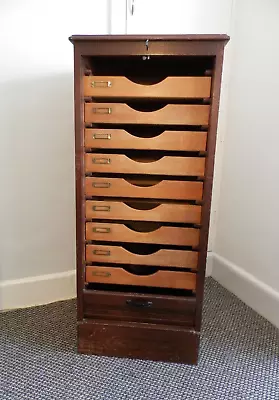 Vintage 1930/40's Tambour Roll Front Haberdashery Multi Drawer Filing Cabinet • £325