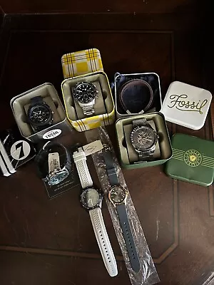 Lot Of 6 - Fossil Watches BQ2783 BQ2384 BQ2492 FS5164 BQ9415 ES5293 + Bracelet • $132