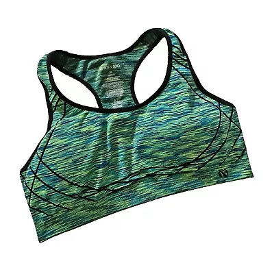 Marika Blue-Green Sports Bra Fully Lined Removable Pads Size XL Or 38C • $12.99