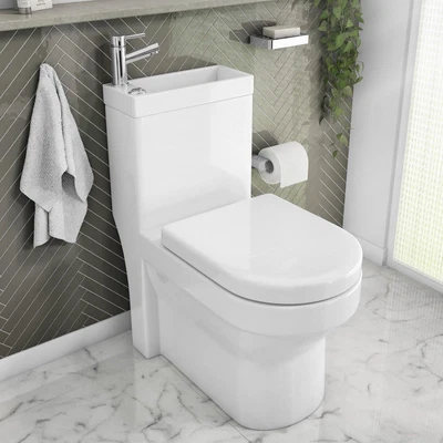 £215.99 • Buy Toilet Basin Combo 2 In 1 Combined Toilet And Sink Space Saving Cloakroom Unit