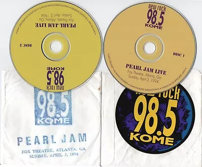 Pearl Jam Live Fox Theatre Atlanta GA Sunday April 3 1994 2 CD Set (Promo) • $74.95