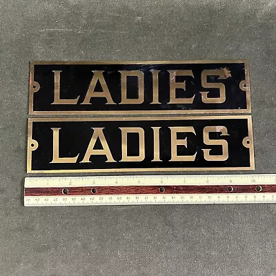 Pr Of Vtg Ladies Restroom Sign  Bathroom Door Plate - 10  Wide • $15