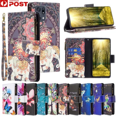 $13.99 • Buy For OPPO A57 A76 A96 A16S A54S A53S A74 Find X5 Case Leather Wallet Zipper Cover