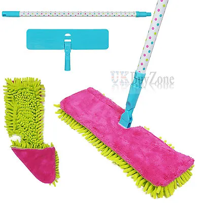 Double Sided Microfibre Mop Cleaner Sweeper Wooden Floor / Cloth Pad Refill • £8.89