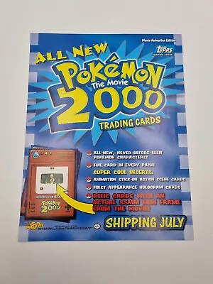 Pokemon Tazo The Movie Topps Trading Cards Promotional A4 Flyer • $299