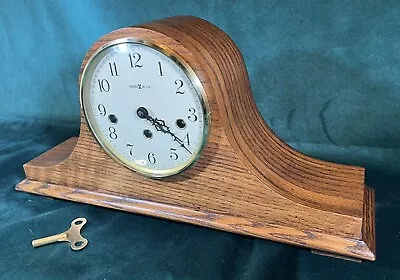 Vintage Howard Miller Westminster Chime Mantle Clock With Key TESTED Keeps Time • $295