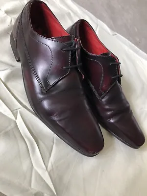 Mahogany Pointed Toe Stylish Leather Smart Lace Up Shoes By BASE LONDON Size 41 • £14
