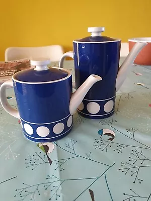 £25 • Buy Tg Green Cornishware Blue White Coffee & Tea Pots