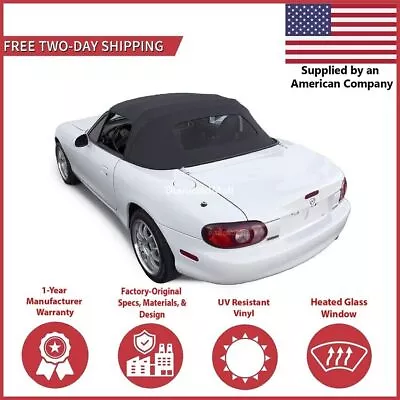 Convertible Soft Top Fits 1990-2005 Mazda Miata W/DOT Heated Glass Window Black • $242.10