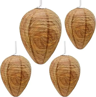 4 Pack Wasp Nest Decoy Hanging Wasp Deterrent For Wasps Hornets Yellow Jackets • $10.99