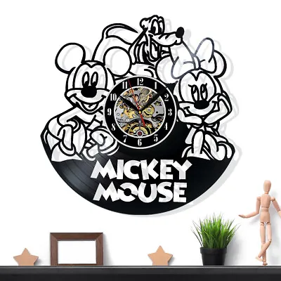 Mickey Mouse Vinyl Wall Clock Art Home Decor Gift For Birthday Holiday Christmas • $16.97