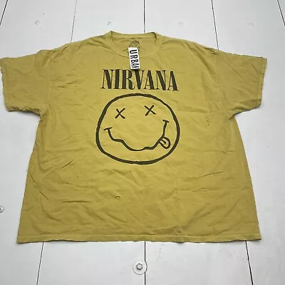 $45.92 • Buy Urban Outfitters Nirvana Yellow Distressed Oversized T Shirt Women’s Size OS New