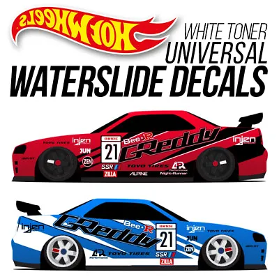 1/64 Scale GREDDY DRIFT Custom White Toner Universal WaterSlide Decal Hot Wheels • $6.99