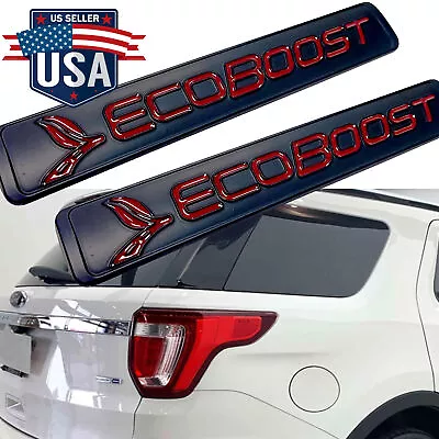 2X For Explorer F-150 ECOBOOST 2011-2018 Emblems Badge Black&Red Rear Nameplate • $16.99