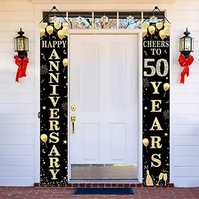 Happy 50th Anniversary Door Banner Decorations 50 Wedding Anniversary Cheers To  • $19.86