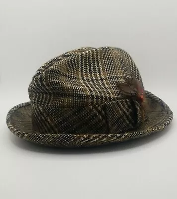 Penny's Marathon Gentry Plaid Mens Fedora Hat Size 6 And 7/8 Inch (Size Small) • $24.99