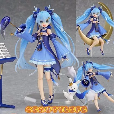 ATU171 Japanese Anime VOCALOID SNOW MIKU Figure Twinkle Snow Ver. Figma EX-037 • $0.64