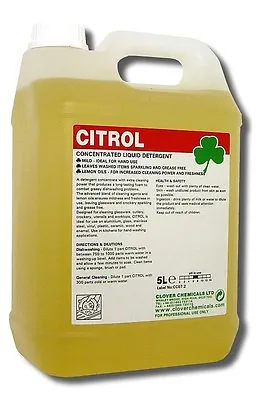 Citrol Concentrated Washing Up Liquid Detergent Lemon Scented 1L Makes 1000L • £24.65