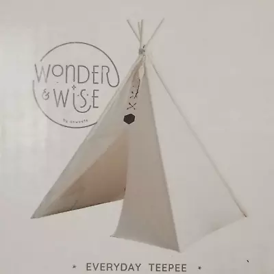 $119 Wonder & Wise By Asweets Kids White Indoor Play House TeePee Tent • $31.98