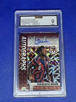 2021-22 Panini Mosaic FIFA Road To World Cup Gianluca Busio Graded 9 • £1.25