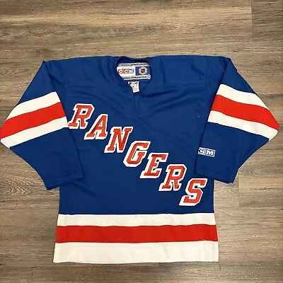 VTG NHL New York Rangers Hockey CCM Jersey Youth Size S/M Blue • $35