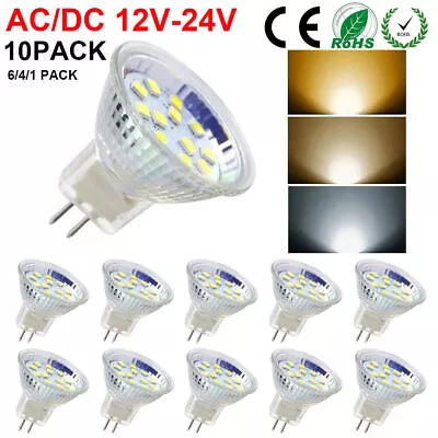 MR11 LED Spotlight GU4 Bulb 1-10Pack Dimmable Light 3W/5W AC/DC12V-24V Cool/Warm • $23.09