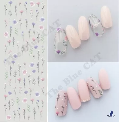 Nail Art Water Decals Stickers Transfers Spring Flowers Floral Nail Decoration • £1.99