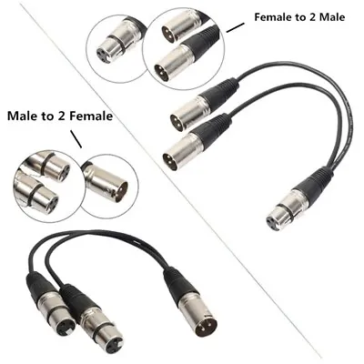 3-Pin XLR Male To Dual XLR Female Y Splitter Audio Adapter Cable For MicropD ZSY • £7