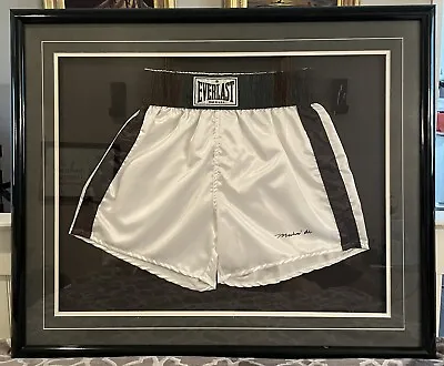 Muhammad Ali Signed Boxing Trunks Custom Framed Gallery Of Legends COA 31x36 • $1800