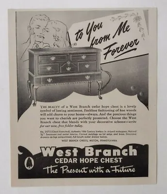 $16 • Buy 1947 West Branch Cedar Hope Chest Advertisement Milton, PA