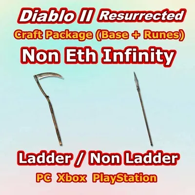 Infinity Non Ethereal ⭐ Ladder S6/NL Craft Package Diablo II Resurrected D2R SC • $3.50