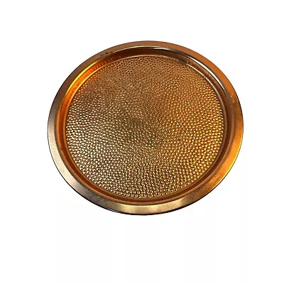 Vintage Round Hammered Copper Serving Tray • $24.50