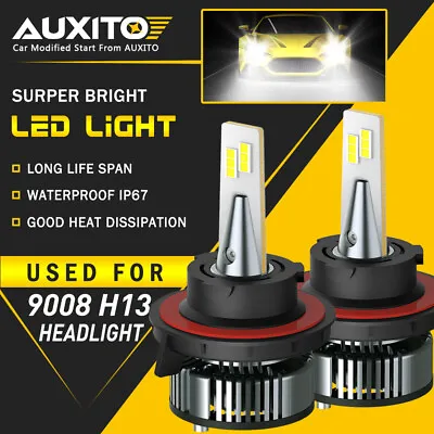 AUXITO H13 9008 LED Headlight Bulb High Low Beam White Light Canbus 6500K CANBUS • $47.49