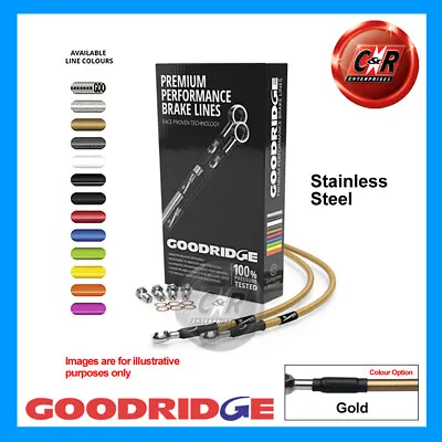 For KAWASAKI KH100EX G4 80-93 Goodridge Steel Gold Frt Brake Hoses KW0100-2FC-GD • £82.98