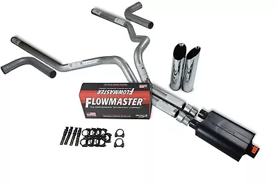 96-99 Chevy GMC 3  Dual Exhaust Kit Flowmaster Super 40 Slash Side Exit • $429.96