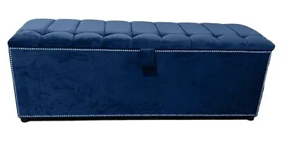 Luxury Upholstered Stylish Ottoman Box Footstool Bench Toy Box Storage Box • £52.99