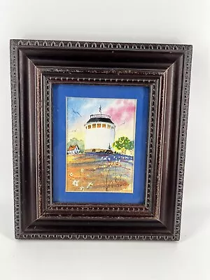 Stan Van Horn Watercolor Lighthouse Painting Framed Bangor ME Limited Print • $23