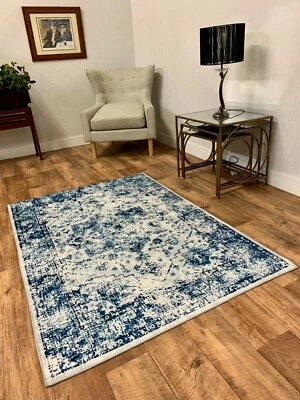 £39.99 • Buy Navy Bedroom Rug Living Room Ebay Home Turkish Habitat 120 X 170 Cm Rugs