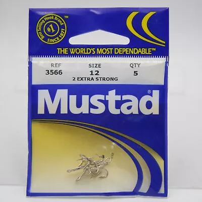 Mustad 3566 Treble Fishing Hooks Size 12 5 Pack 2 Extra Strong • $4.99